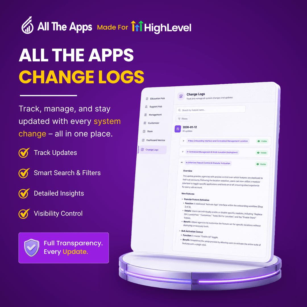All The Apps Change Logs