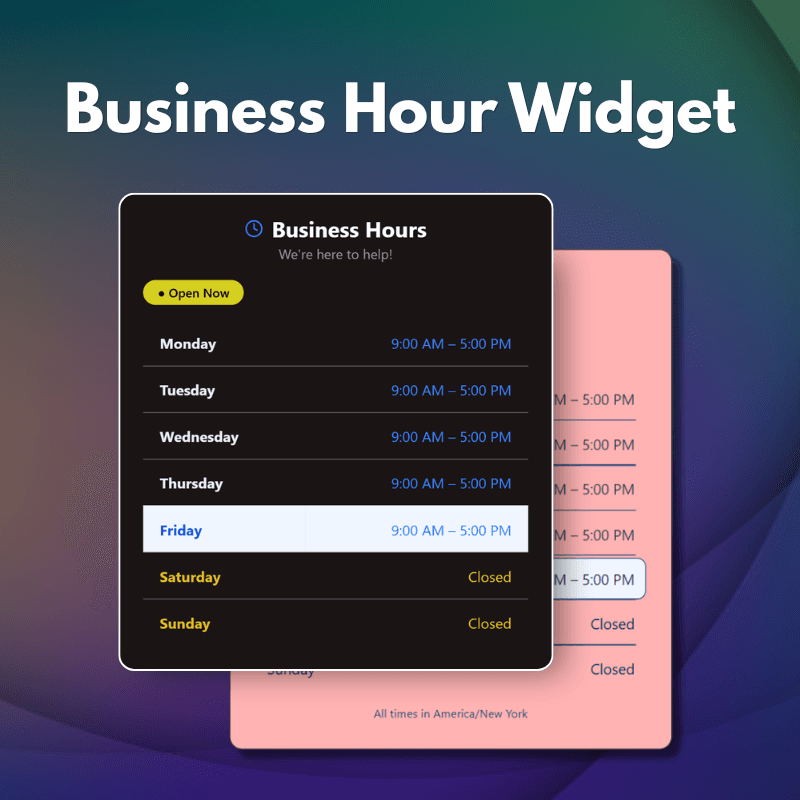 Business Hour Widget