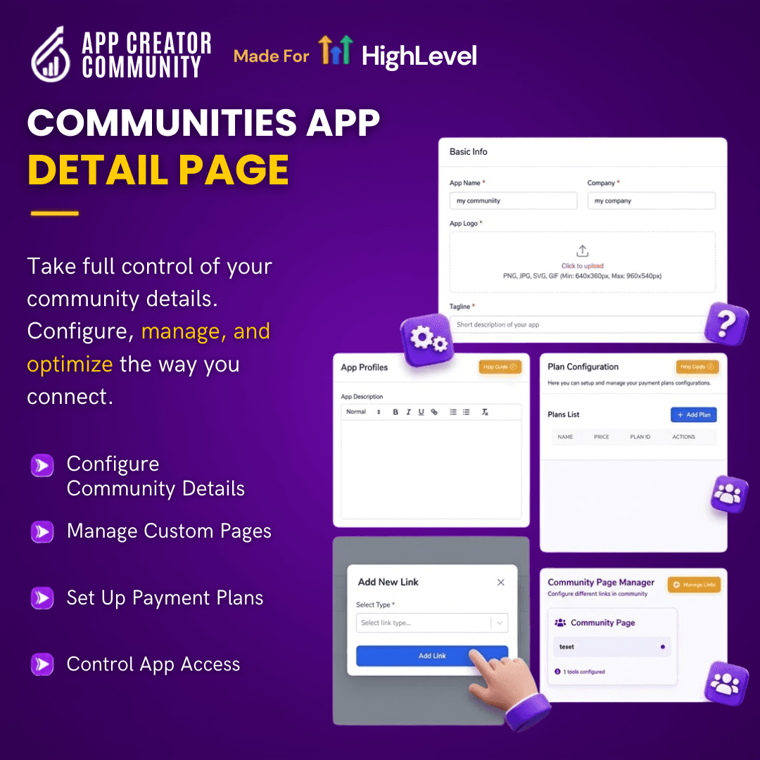Communities App Detail Page