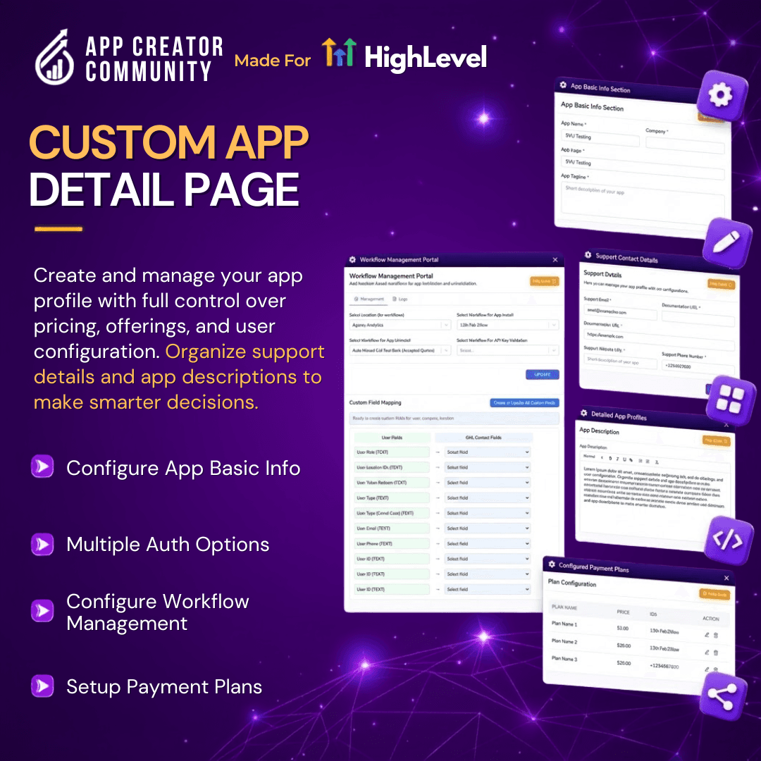 Custom App Detail Page