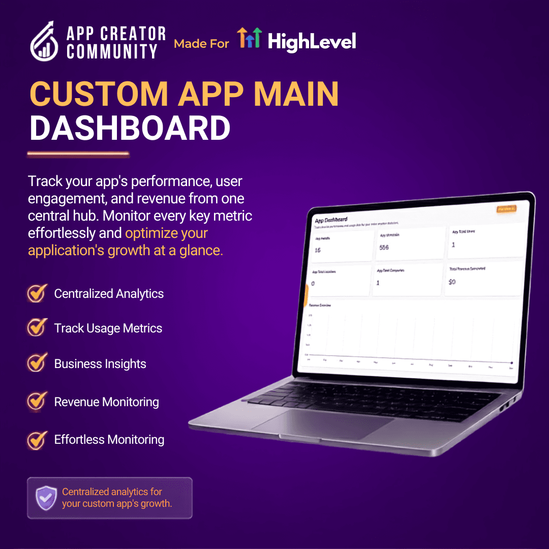 Custom App Main Dashboard