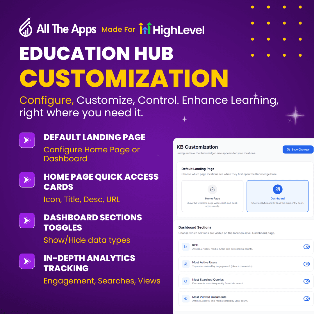 Education Hub Customization