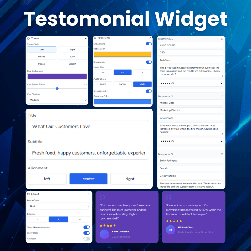 Testomonial Widget