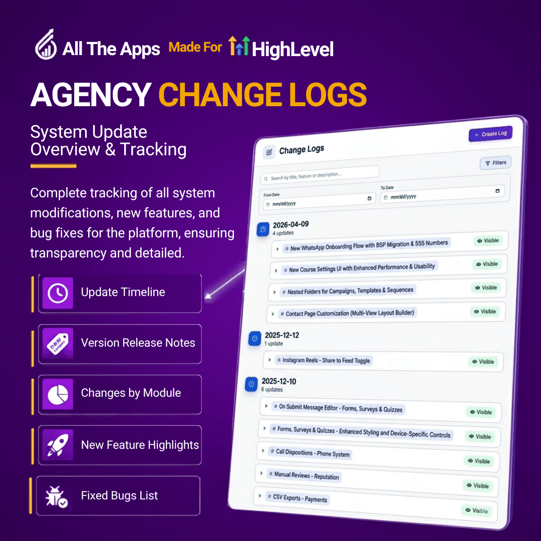 Agency Change Logs